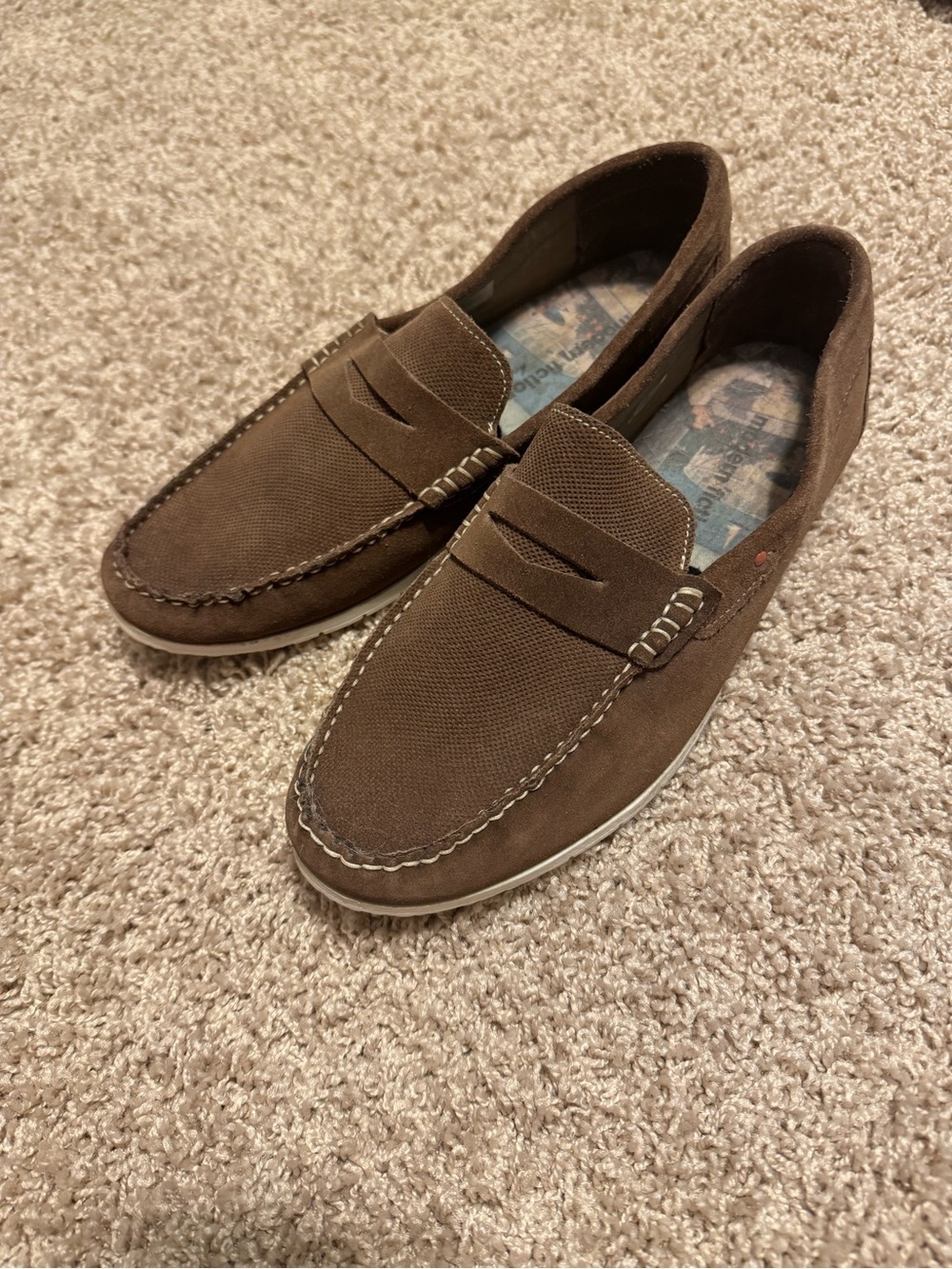 Modern Fiction Men's Brown Suede Penny Loafers Parker Style 9.5 - Picture 2 of 7